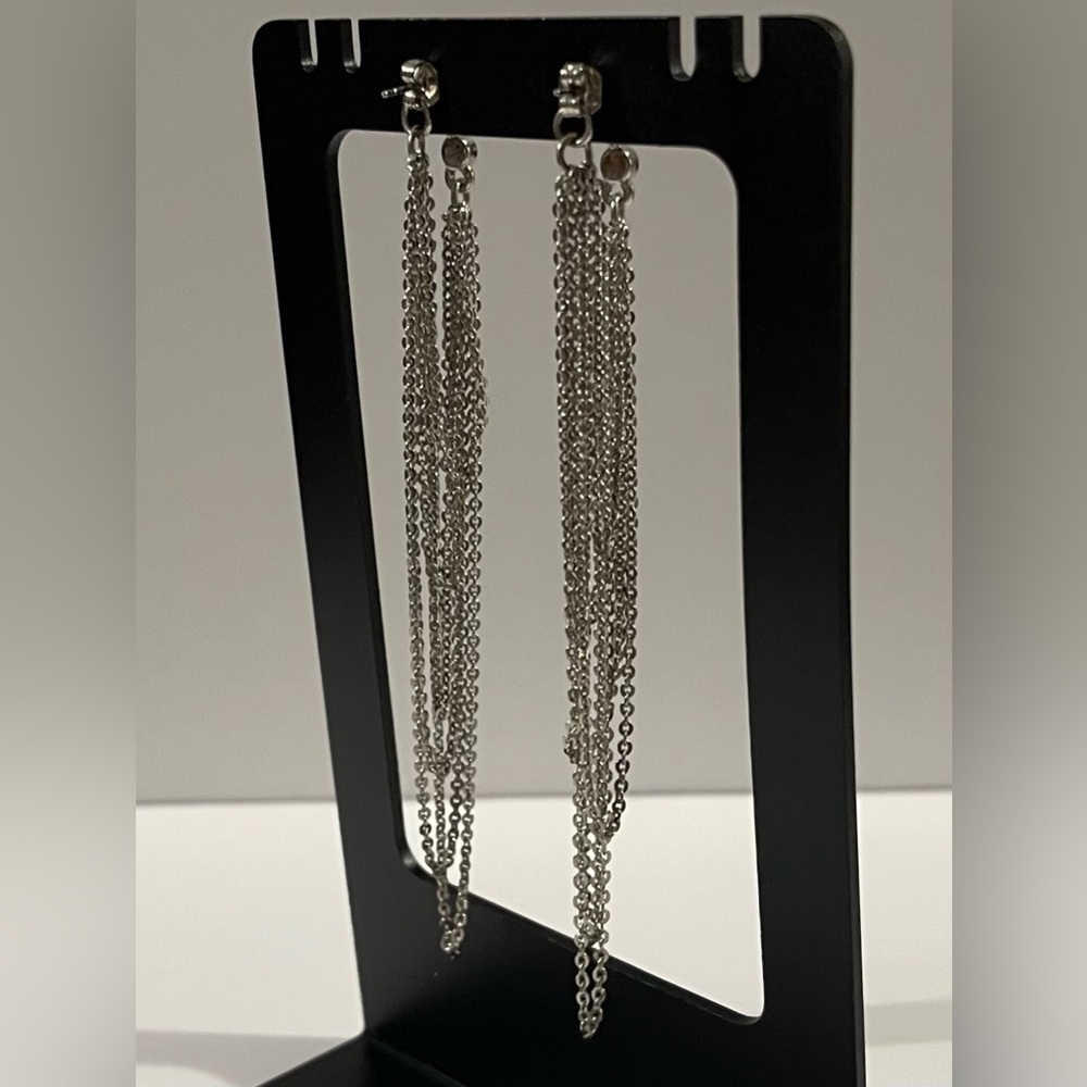 New Bijoux Terner Silver Chain Dangle Earrings